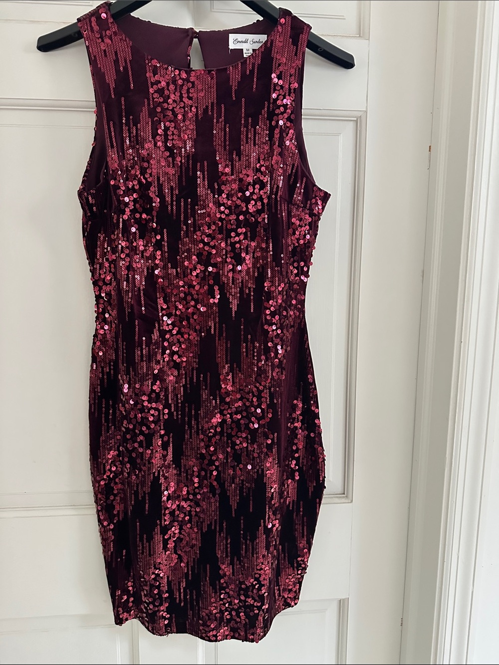 Emerald Sundae Burgundy Sequin Mini Dress